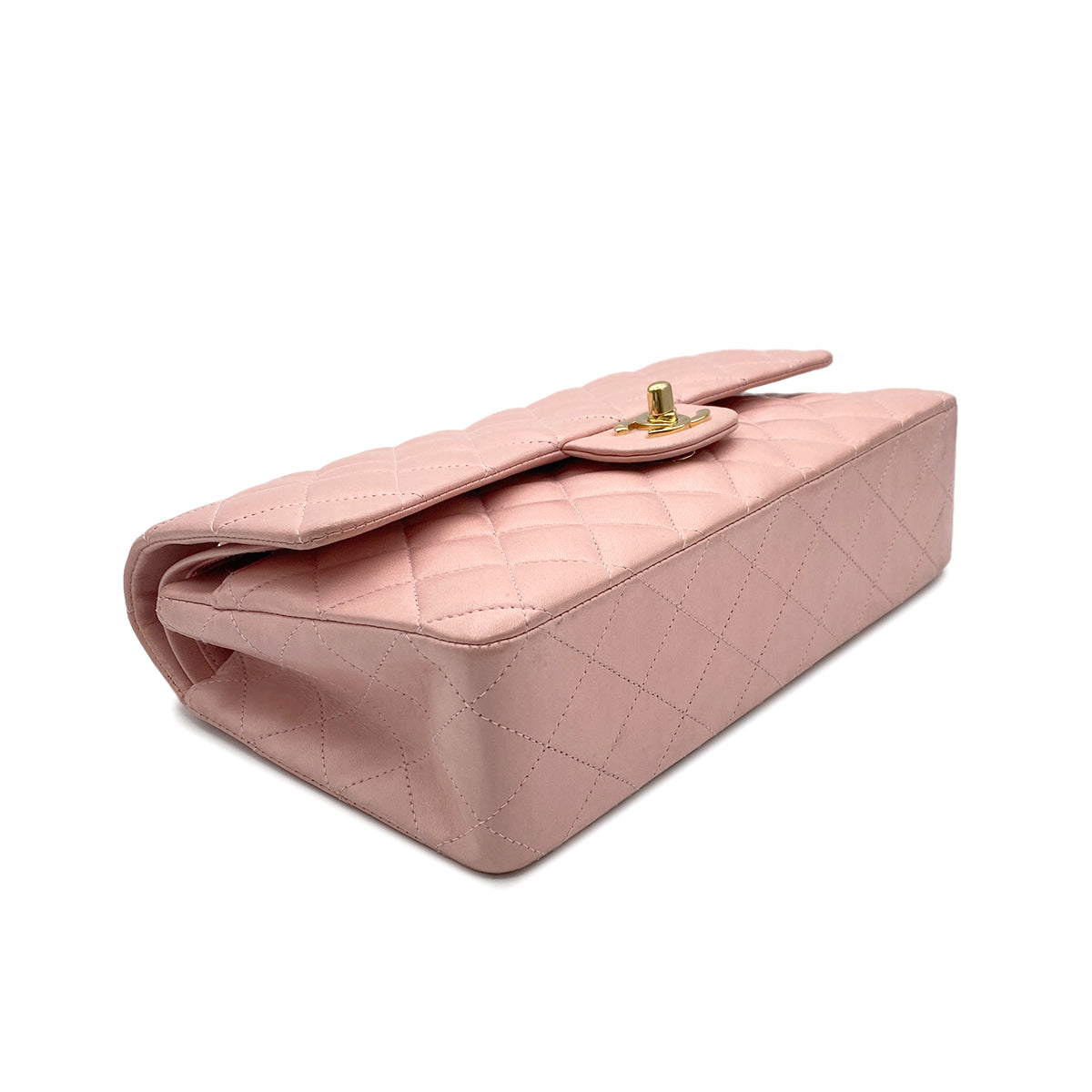 Luxury Promise Japan CHANEL VINTAGE CLASSIC FLAP MEDIUM CHAIN SHOULDER BAG PINK LAMB SKIN 90219906