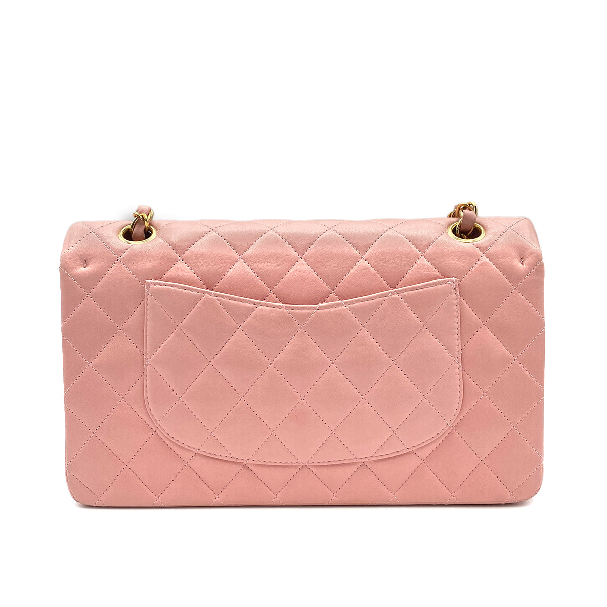Luxury Promise Japan CHANEL VINTAGE CLASSIC FLAP MEDIUM CHAIN SHOULDER BAG PINK LAMB SKIN 90219906