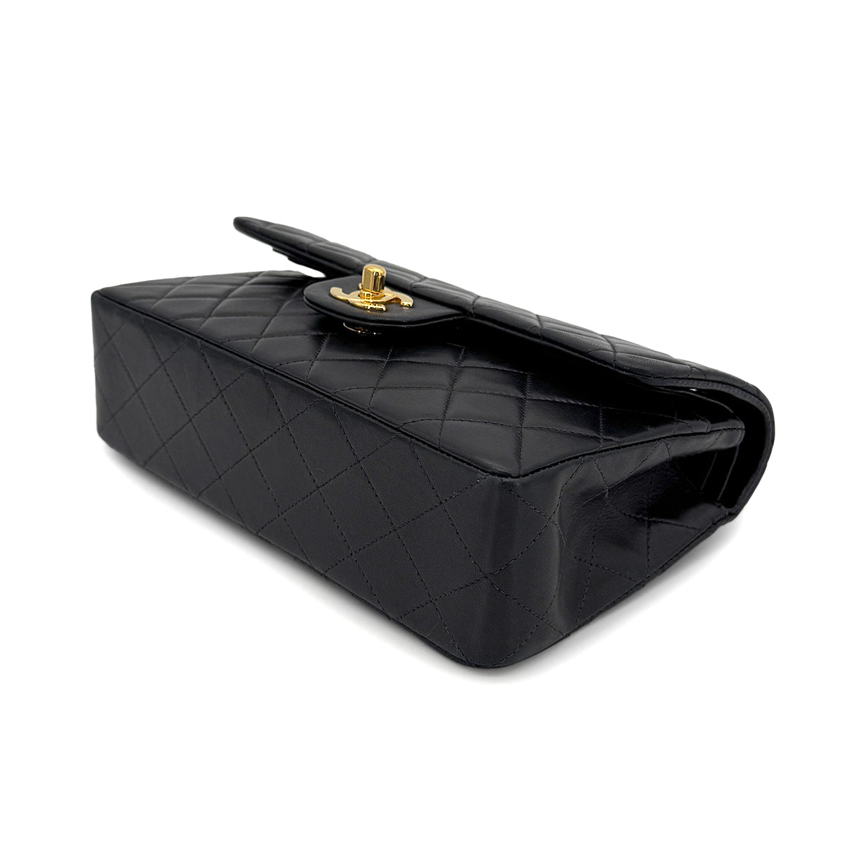 Luxury Promise Japan CHANEL VINTAGE CLASSIC FLAP SMALL CHAIN SHOULDER BAG BLACK LAMB SKIN 90198924