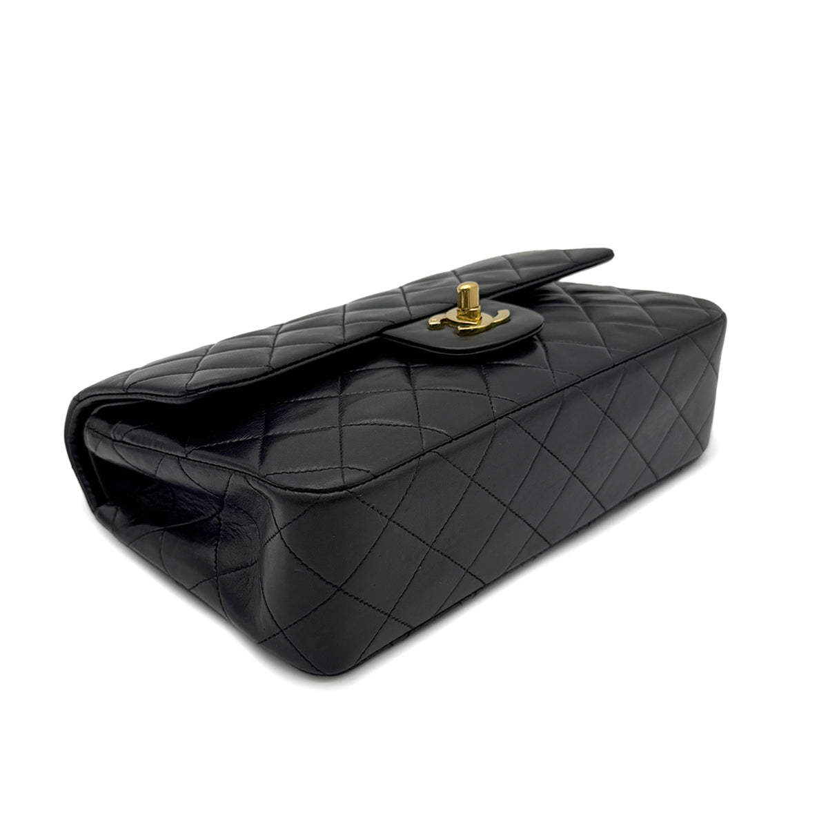 Luxury Promise Japan CHANEL VINTAGE CLASSIC FLAP SMALL CHAIN SHOULDER BAG BLACK LAMB SKIN 90266744