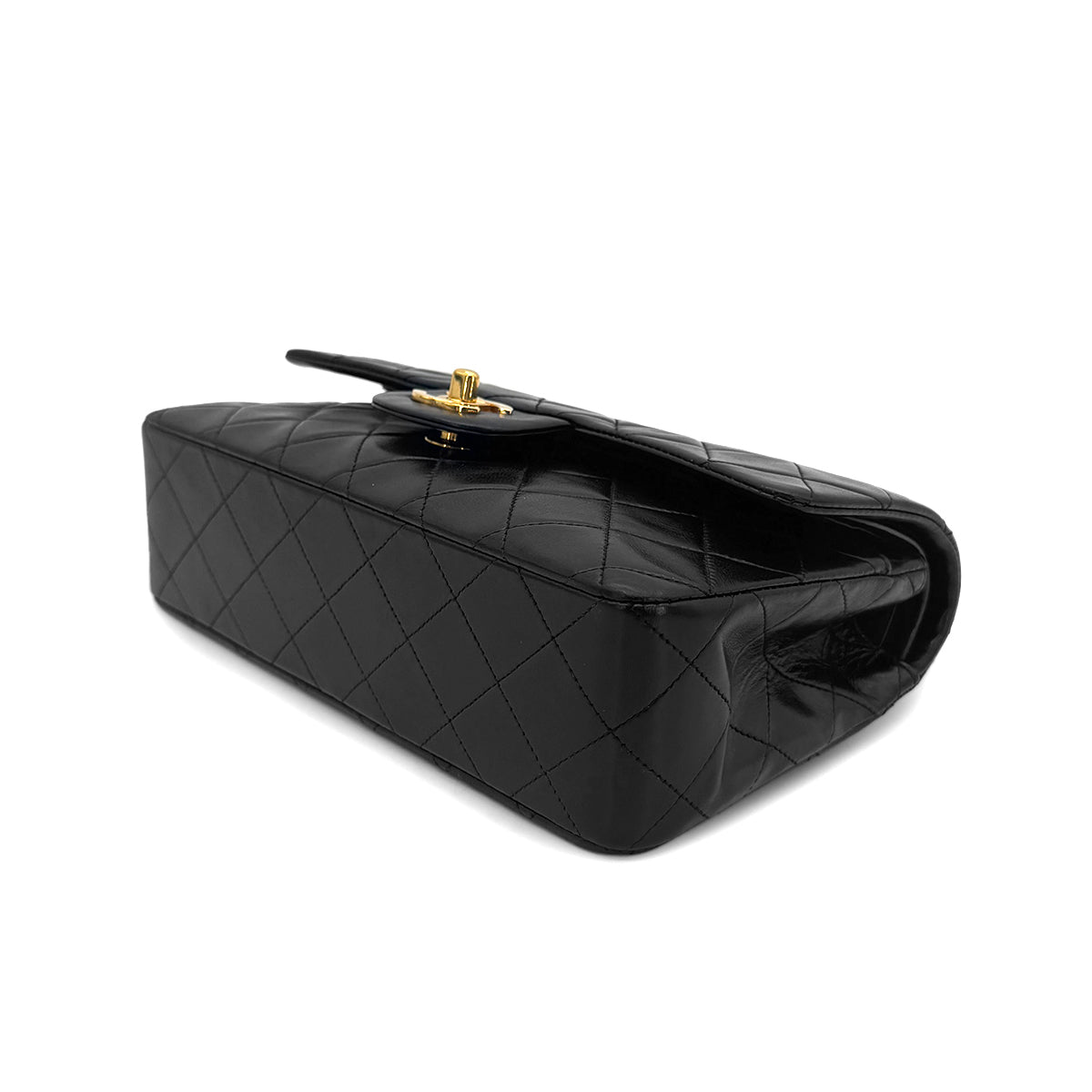 Luxury Promise Japan CHANEL VINTAGE CLASSIC FLAP SMALL CHAIN SHOULDER BAG BLACK LAMB SKIN 90269075