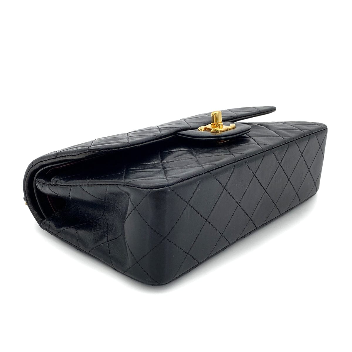 Luxury Promise Japan CHANEL VINTAGE CLASSIC FLAP SMALL CHAIN SHOULDER BAG BLACK LAMB SKIN 90273082