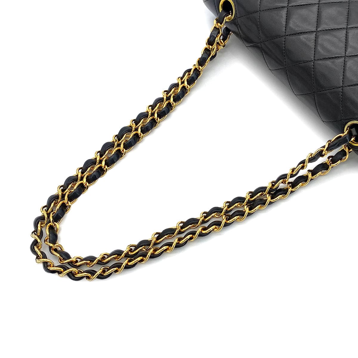 Luxury Promise Japan CHANEL VINTAGE CLASSIC FLAP SMALL CHAIN SHOULDER BAG BLACK LAMB SKIN 90273082