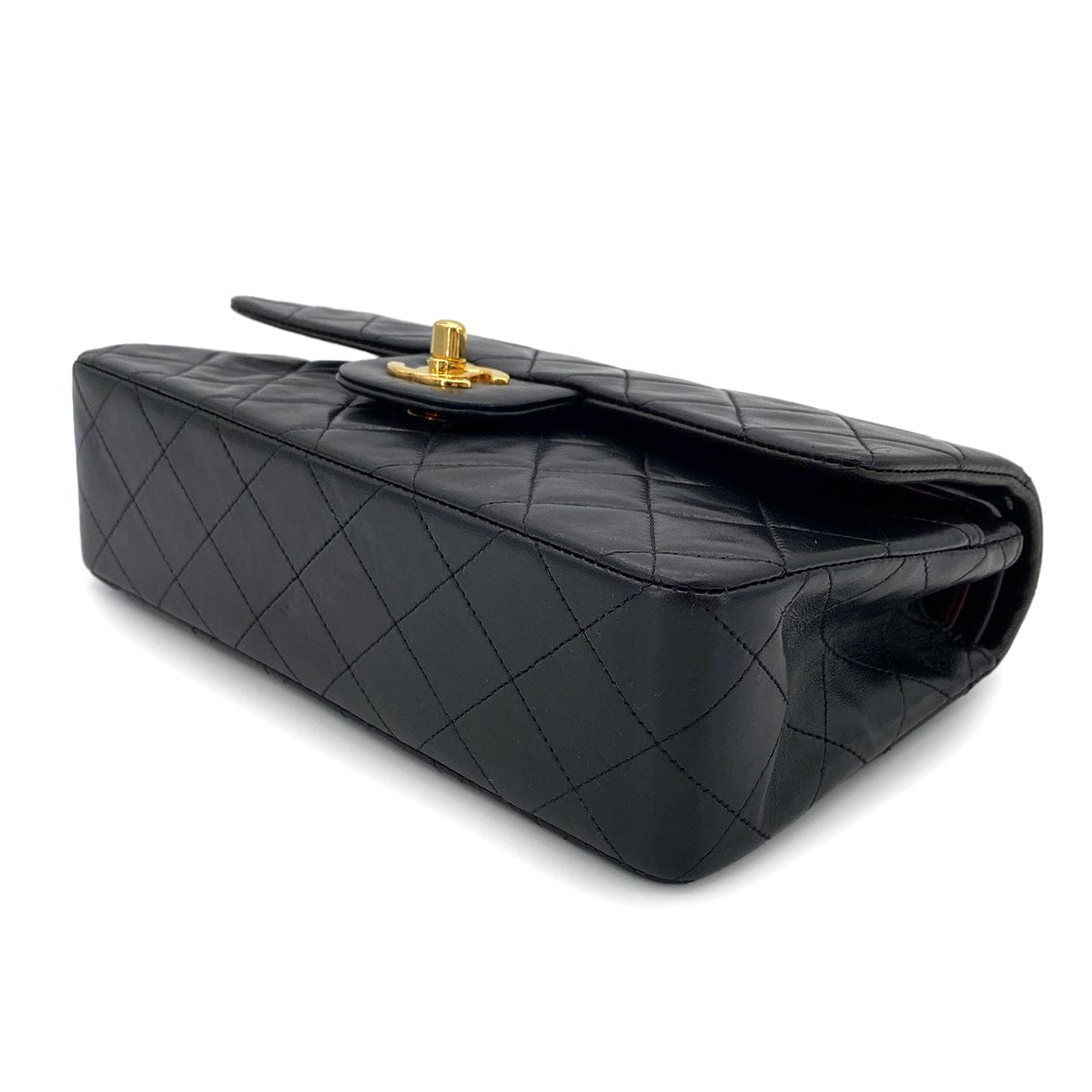 Luxury Promise Japan CHANEL VINTAGE CLASSIC FLAP SMALL CHAIN SHOULDER BAG BLACK LAMB SKIN 90273082