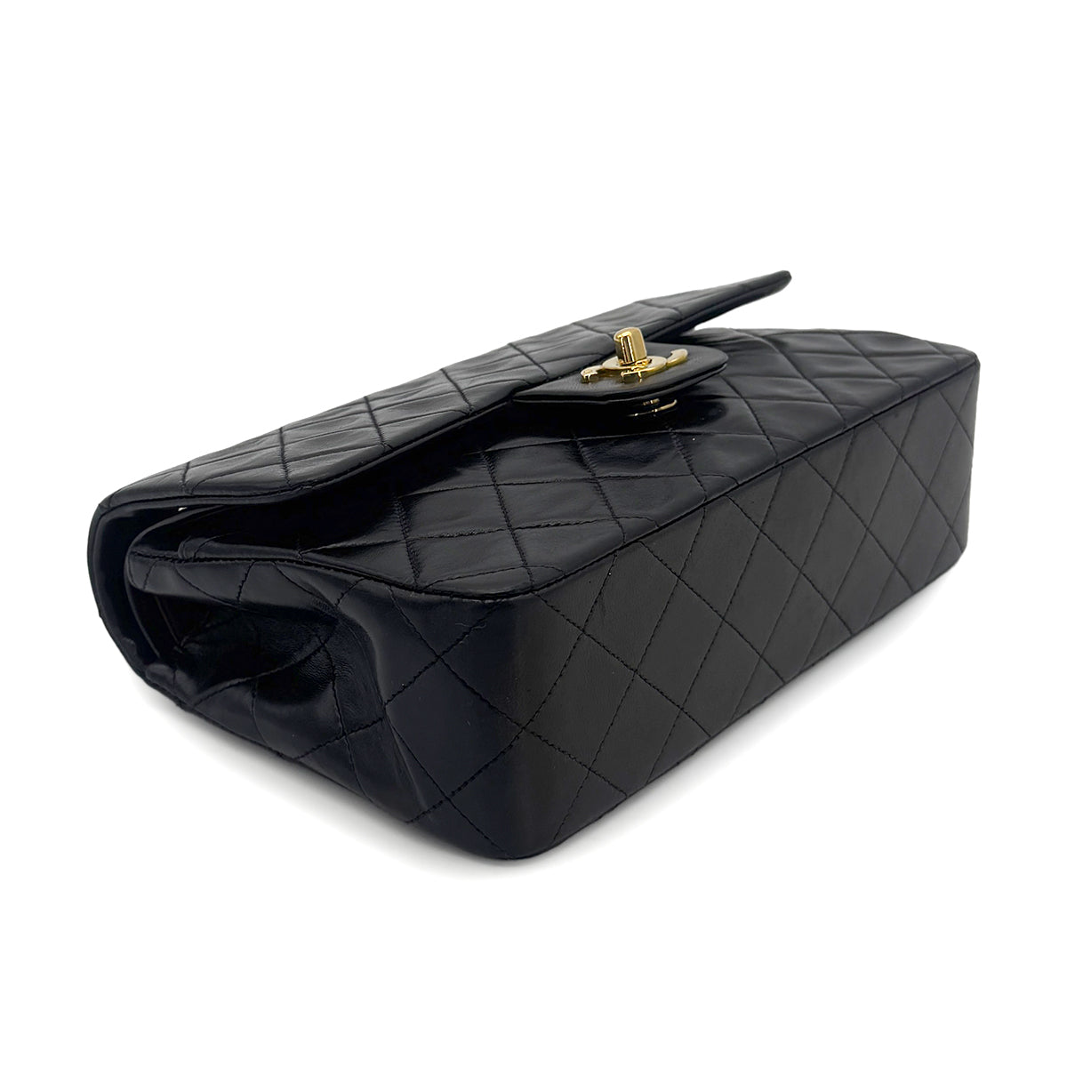 Luxury Promise Japan CHANEL VINTAGE CLASSIC FLAP SMALL CHAIN SHOULDER BAG BLACK LAMB SKIN 90274407