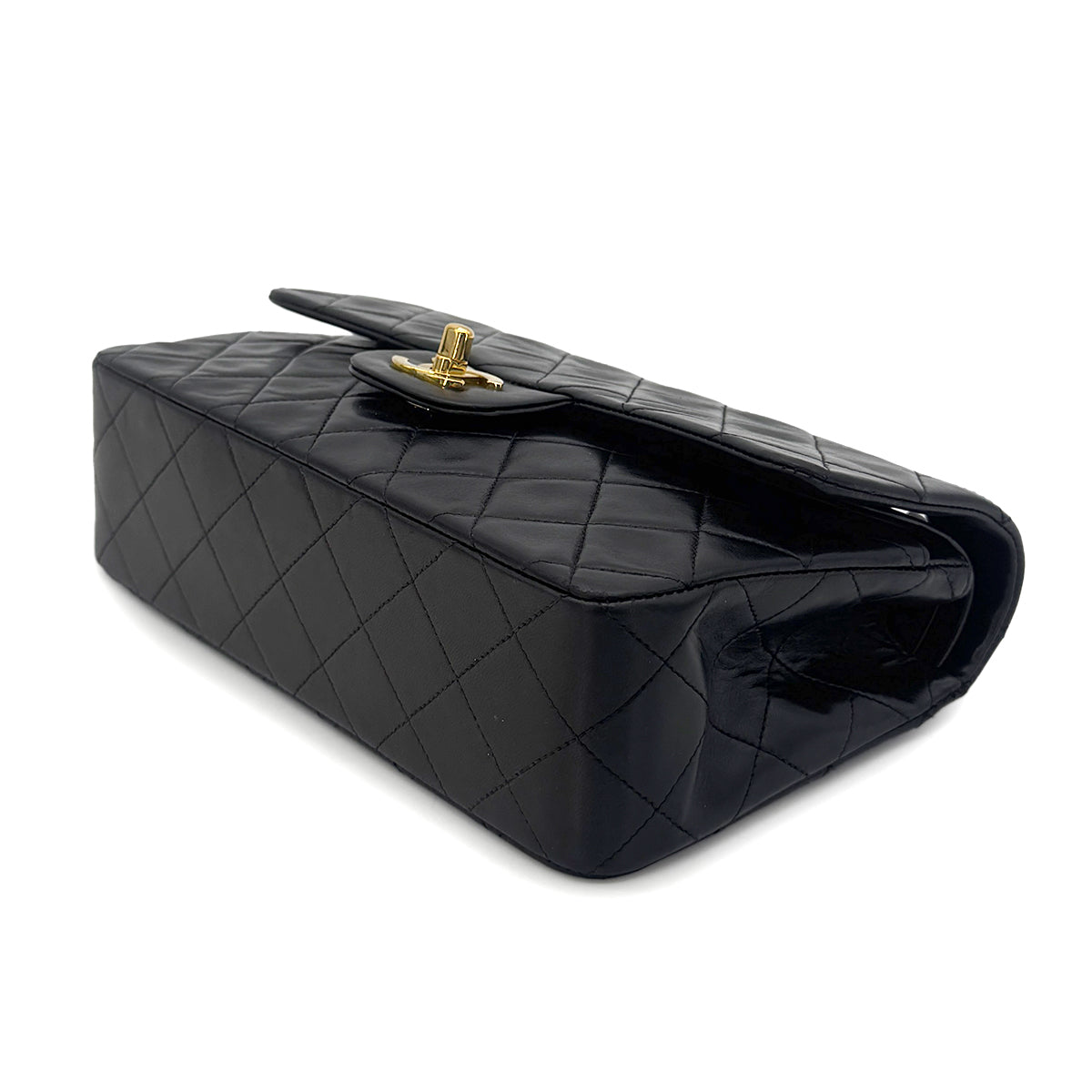 Luxury Promise Japan CHANEL VINTAGE CLASSIC FLAP SMALL CHAIN SHOULDER BAG BLACK LAMB SKIN 90274407