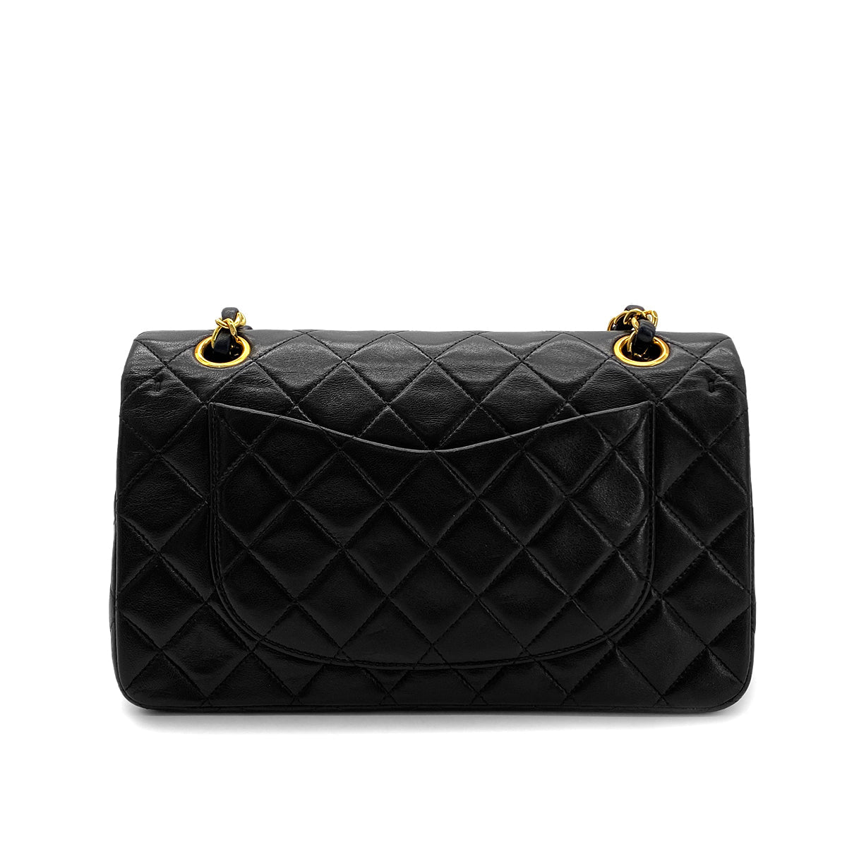 Luxury Promise Japan CHANEL VINTAGE CLASSIC FLAP SMALL CHAIN SHOULDER BAG BLACK LAMB SKIN 90282747