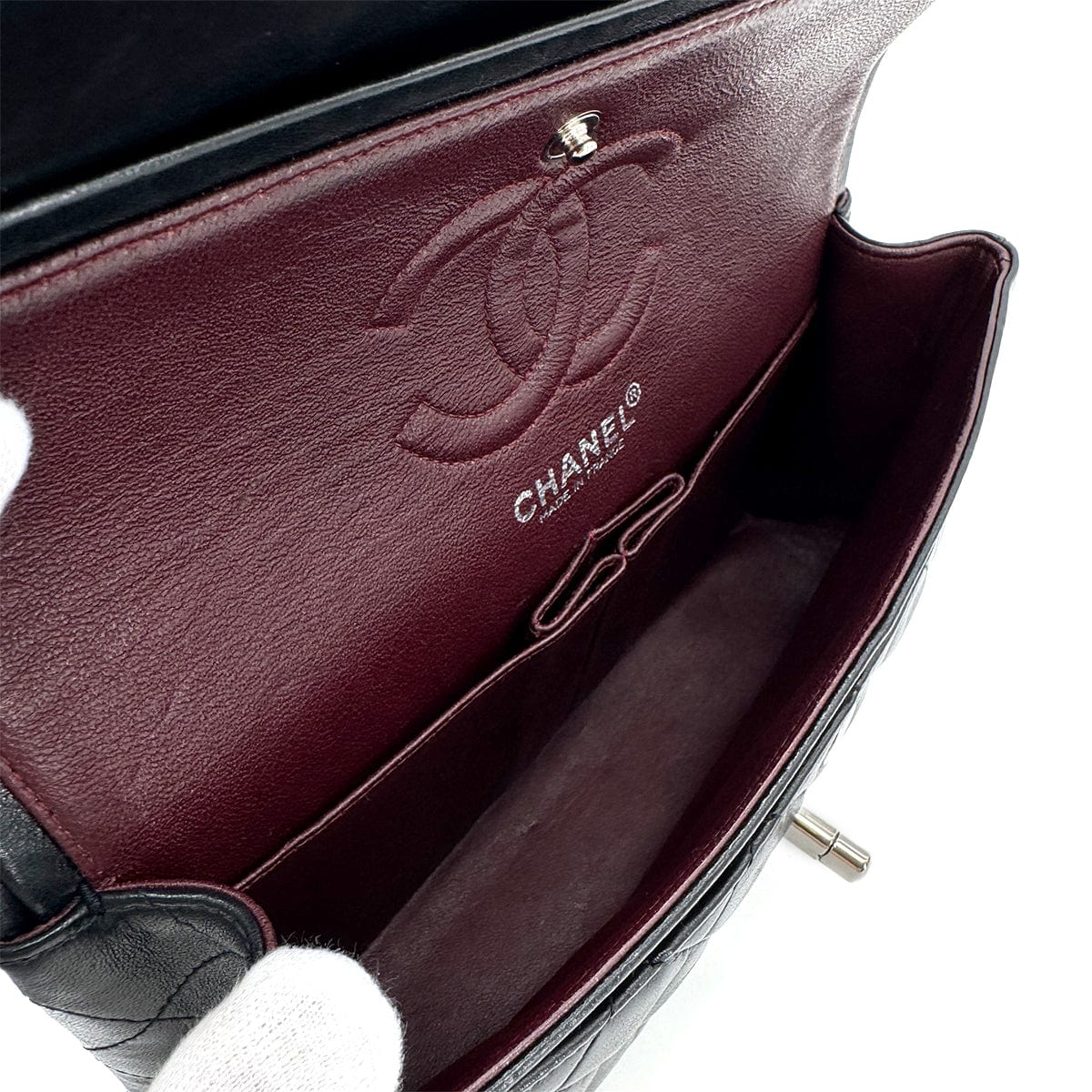 Luxury Promise Japan CHANEL VINTAGE CLASSIC FLAP SMALL CHAIN SHOULDER BAG BLACK LAMB SKIN 90284884