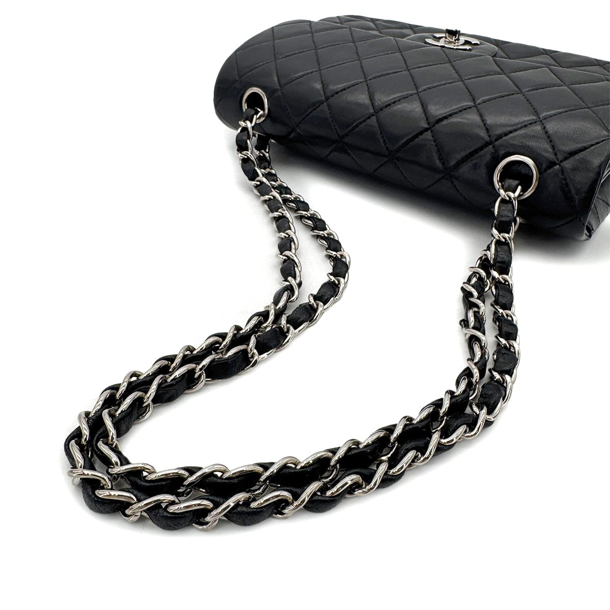 Luxury Promise Japan CHANEL VINTAGE CLASSIC FLAP SMALL CHAIN SHOULDER BAG BLACK LAMB SKIN 90284884