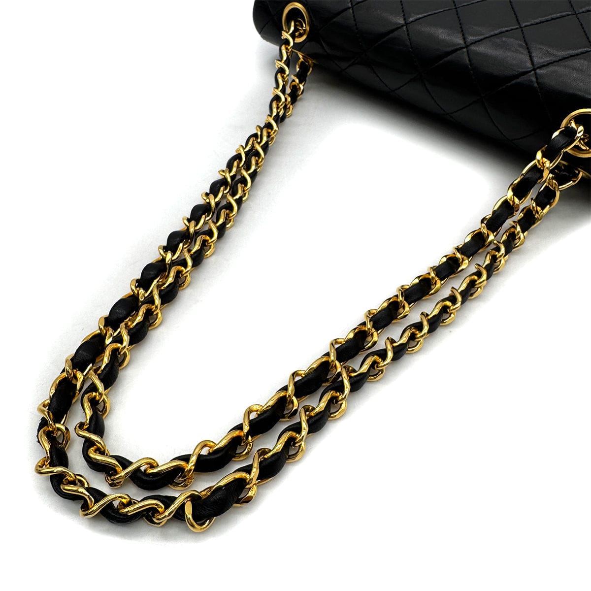 Luxury Promise Japan CHANEL VINTAGE CLASSIC FLAP SMALL CHAIN SHOULDER BAG BLACK LAMB SKIN 90305228