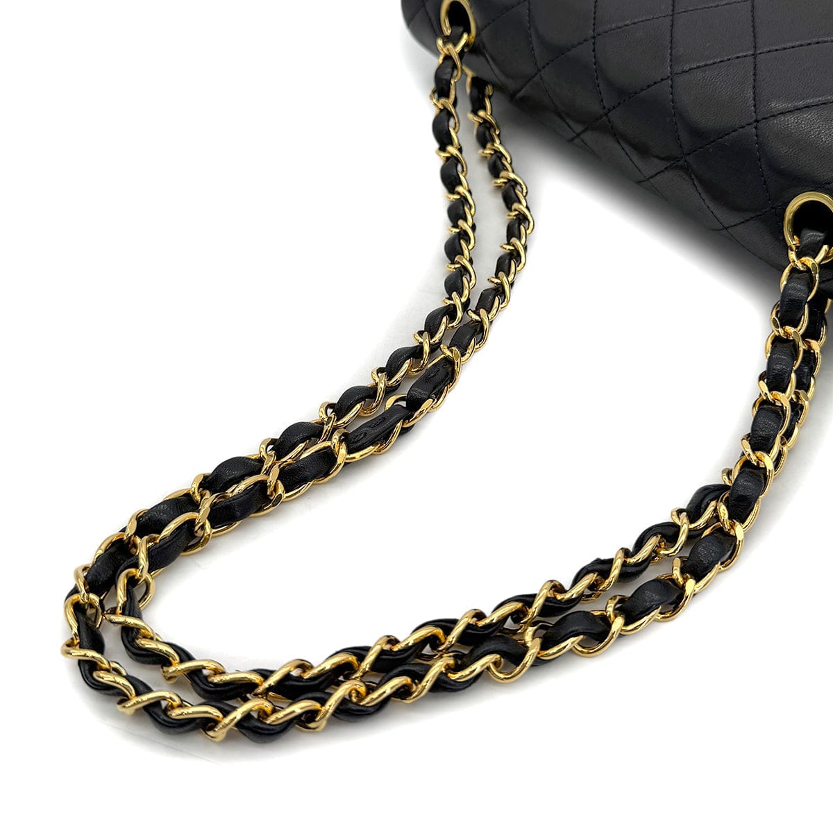 Luxury Promise Japan CHANEL VINTAGE CLASSIC FLAP SMALL CHAIN SHOULDER BAG BLACK LAMB SKIN 90305675