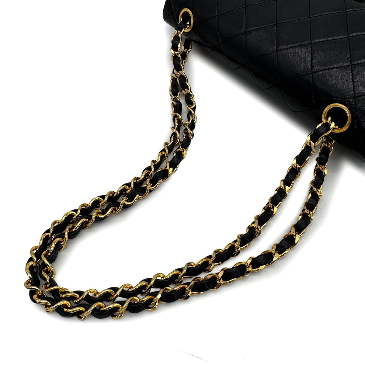 Luxury Promise Japan CHANEL VINTAGE CLASSIC FLAP SMALL CHAIN SHOULDER BAG BLACK LAMB SKIN 90308258