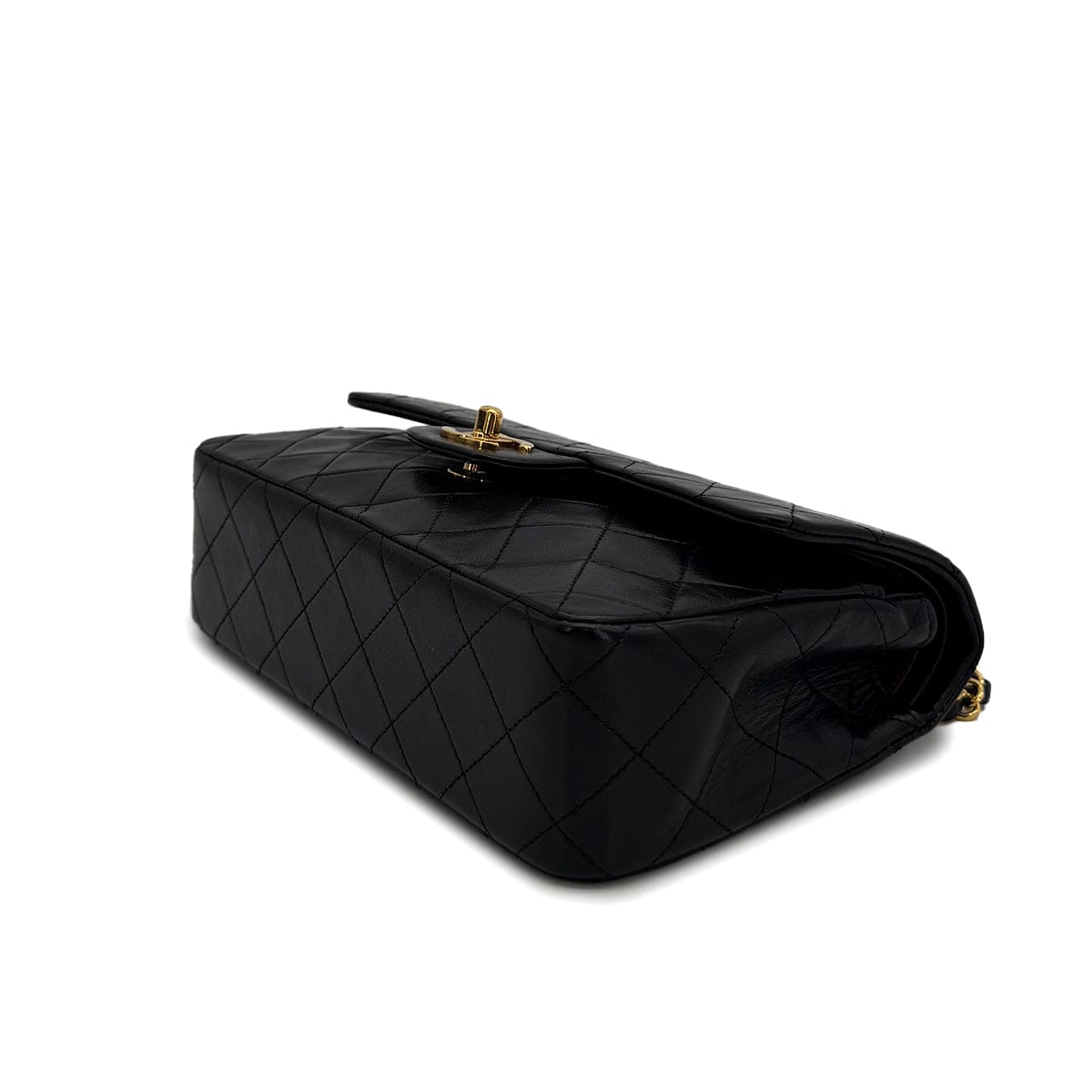 Luxury Promise Japan CHANEL VINTAGE CLASSIC FLAP SMALL CHAIN SHOULDER BAG BLACK LAMB SKIN 90308258