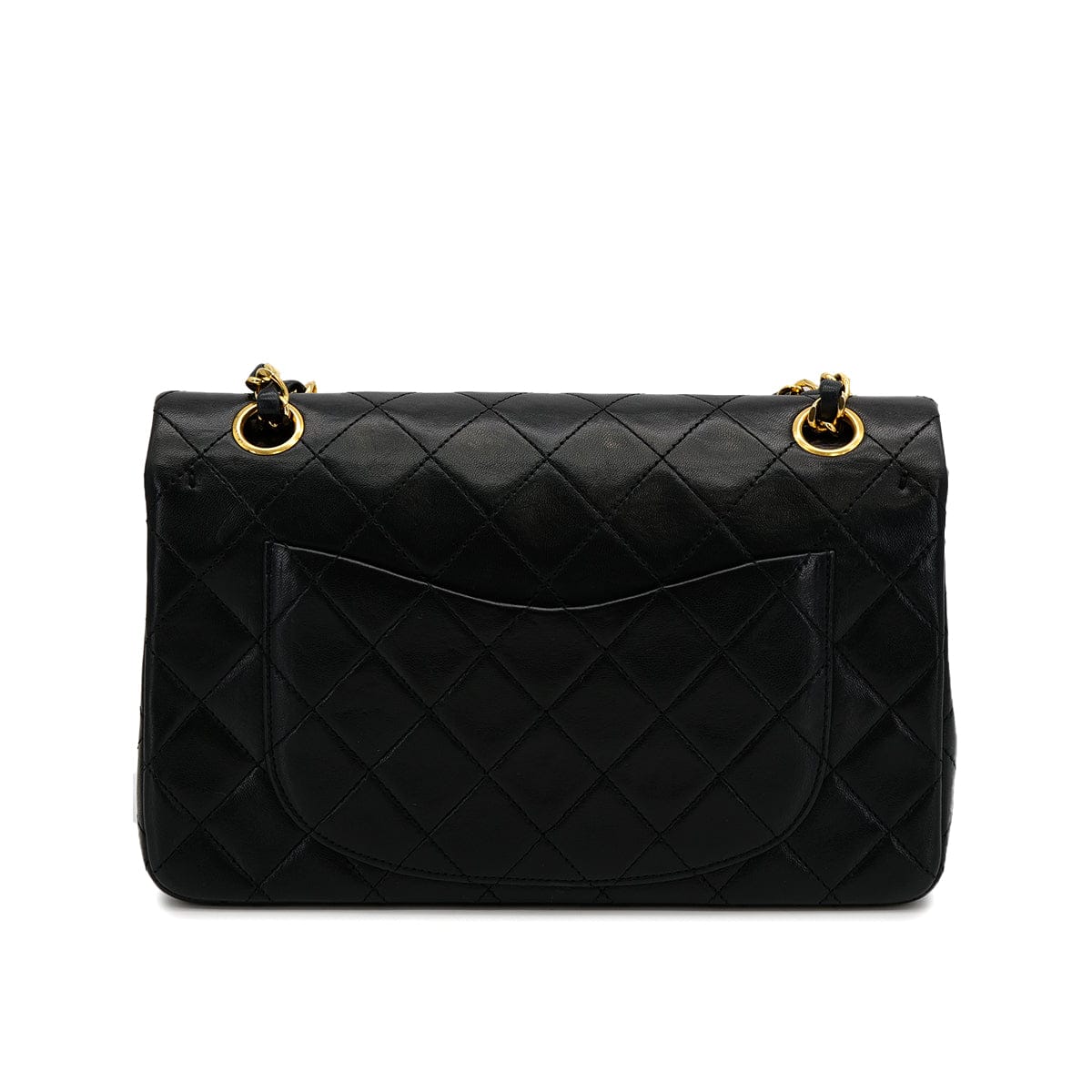 Luxury Promise Japan CHANEL VINTAGE CLASSIC FLAP SMALL CHAIN SHOULDER BAG BLACK LAMB SKIN 90308258