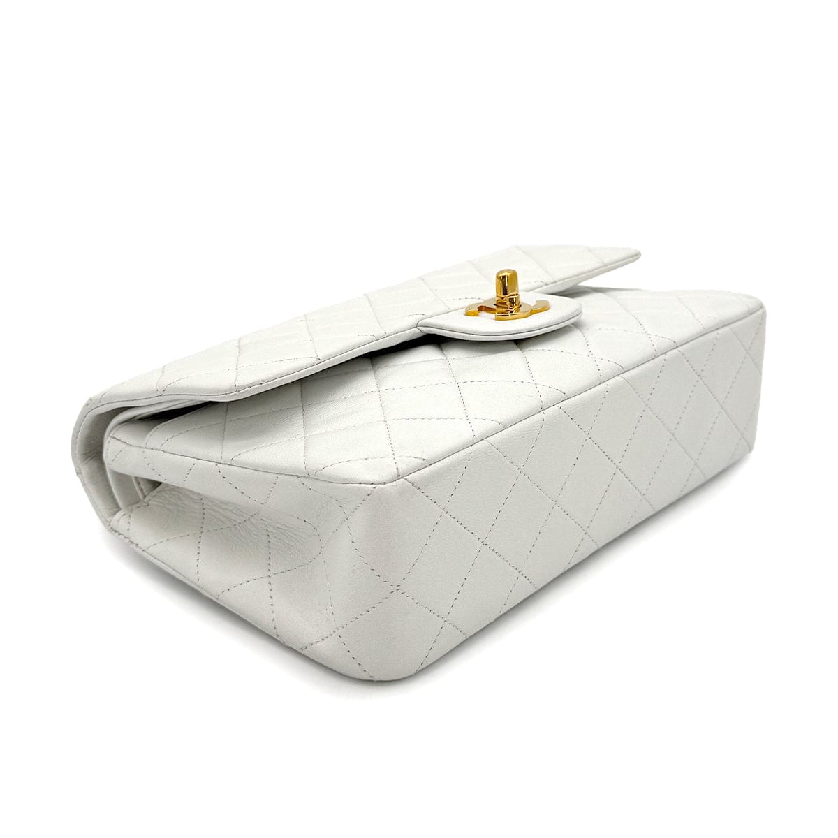 Luxury Promise Japan CHANEL VINTAGE CLASSIC FLAP SMALL CHAIN SHOULDER BAG WHITE LAMB SKIN 90273079