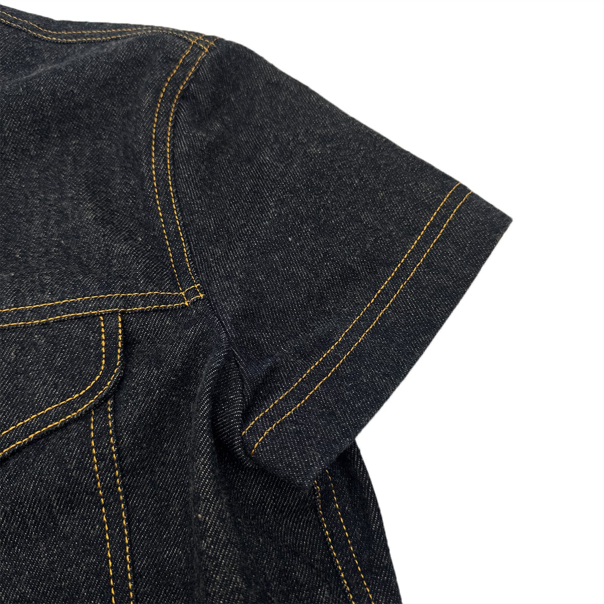 Luxury Promise Japan CHANEL VINTAGE COCO BUTTON DENIM SHORT JACKET NAVY COTTON 40 E97 RTW 90289573