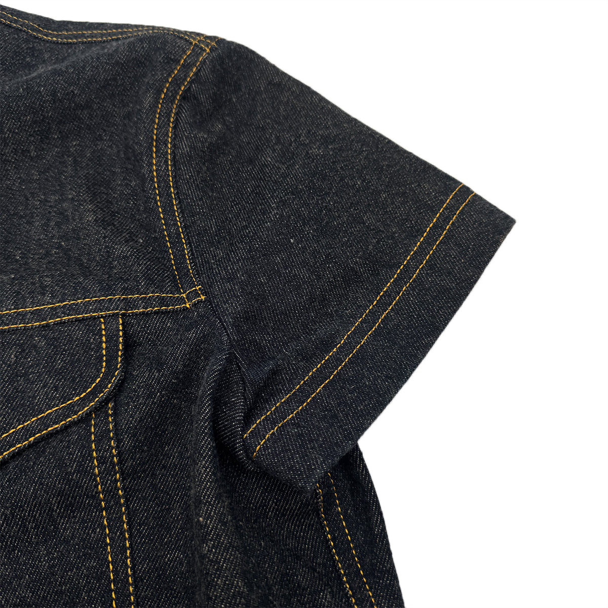 Luxury Promise Japan CHANEL VINTAGE COCO BUTTON DENIM SHORT JACKET NAVY COTTON 40 E97 RTW 90289573