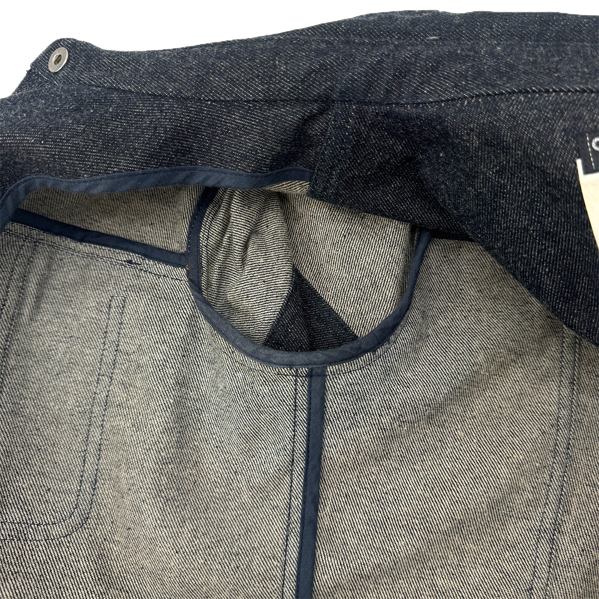 Luxury Promise Japan CHANEL VINTAGE COCO BUTTON DENIM SHORT JACKET NAVY COTTON 40 E97 RTW 90289573