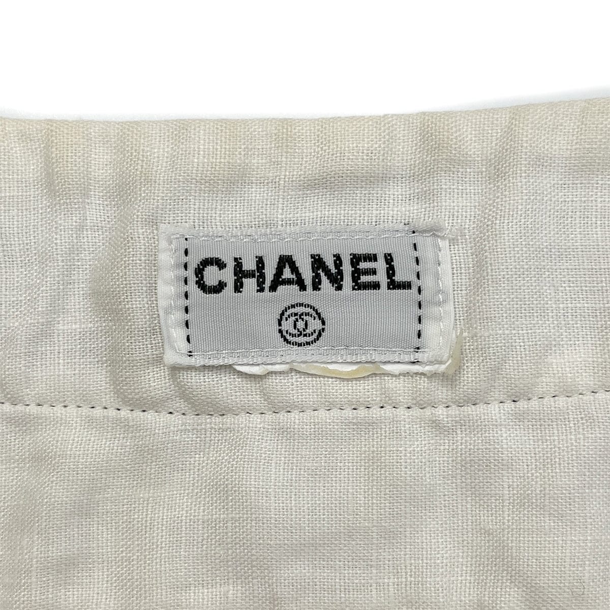 Luxury Promise Japan CHANEL VINTAGE COCO BUTTON SHORT SLEEVE SHIRT WHITE RTW 90288013