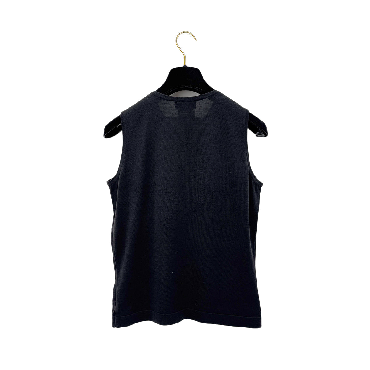 Luxury Promise Japan CHANEL VINTAGE COCO BUTTON SLEEVELESS TOPS BLACK RTW 38 97P RTW 90290318