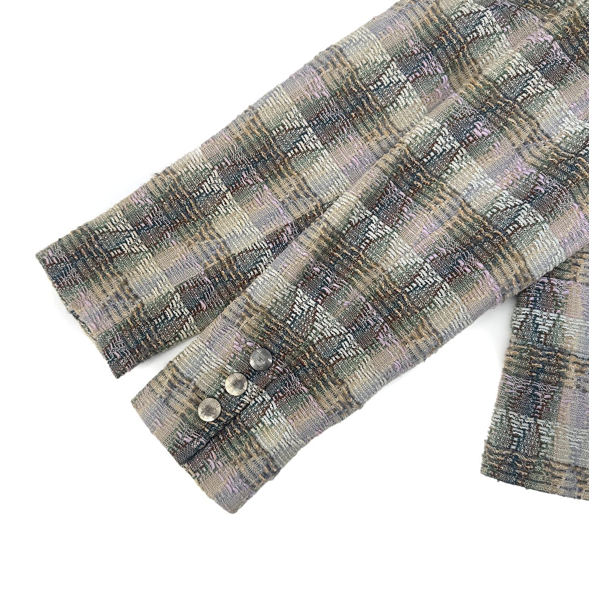 Luxury Promise Japan CHANEL VINTAGE COCO BUTTON TWEED JACKET MULTI COLOR WOOL 40 98P RTW 90291471