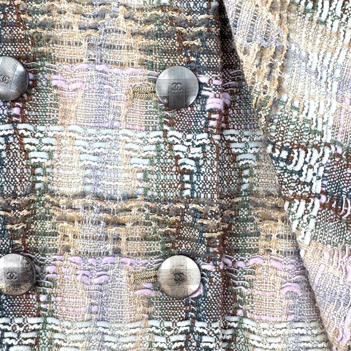 Luxury Promise Japan CHANEL VINTAGE COCO BUTTON TWEED JACKET MULTI COLOR WOOL 40 98P RTW 90291471