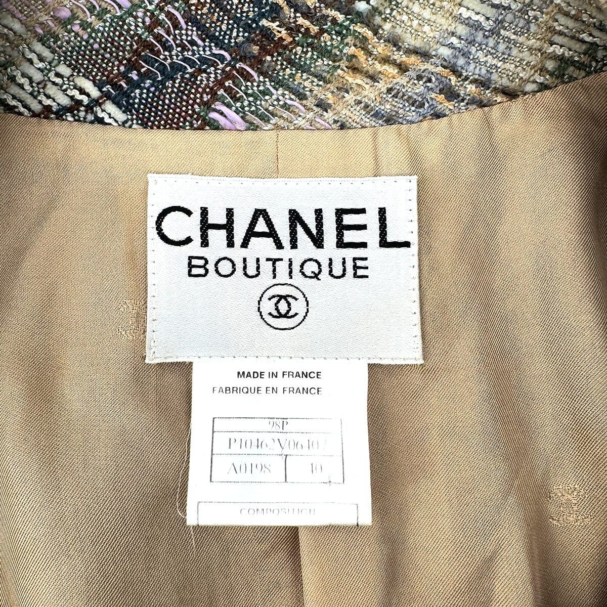 Luxury Promise Japan CHANEL VINTAGE COCO BUTTON TWEED JACKET MULTI COLOR WOOL 40 98P RTW 90291471