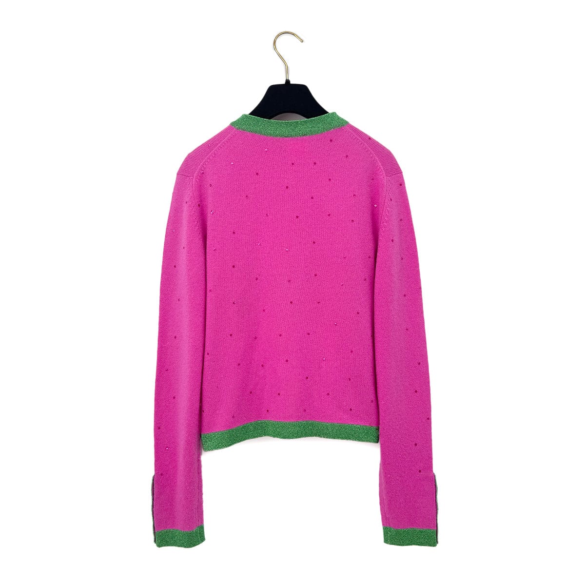 Luxury Promise Japan CHANEL VINTAGE COCO BUTTON TWIN SET CARDIGAN 1996 FALL PINK CASHMERE 40 96A RTW 90292118