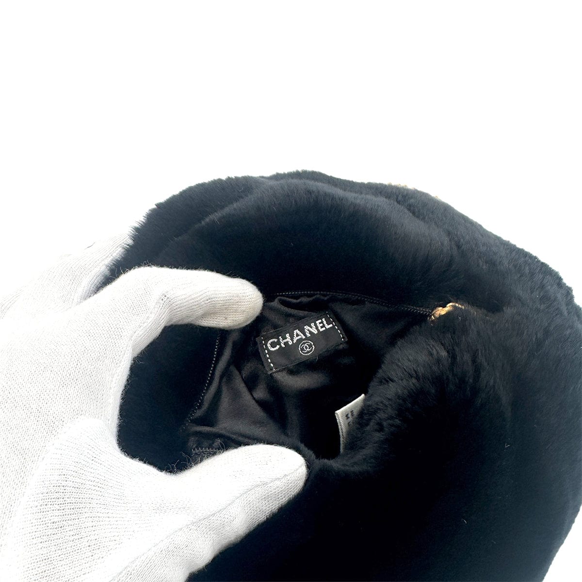 Luxury Promise Japan CHANEL VINTAGE COCOMARK ARM WARMER CHAIN SHOULDER BAG BLACK FUR 90273899