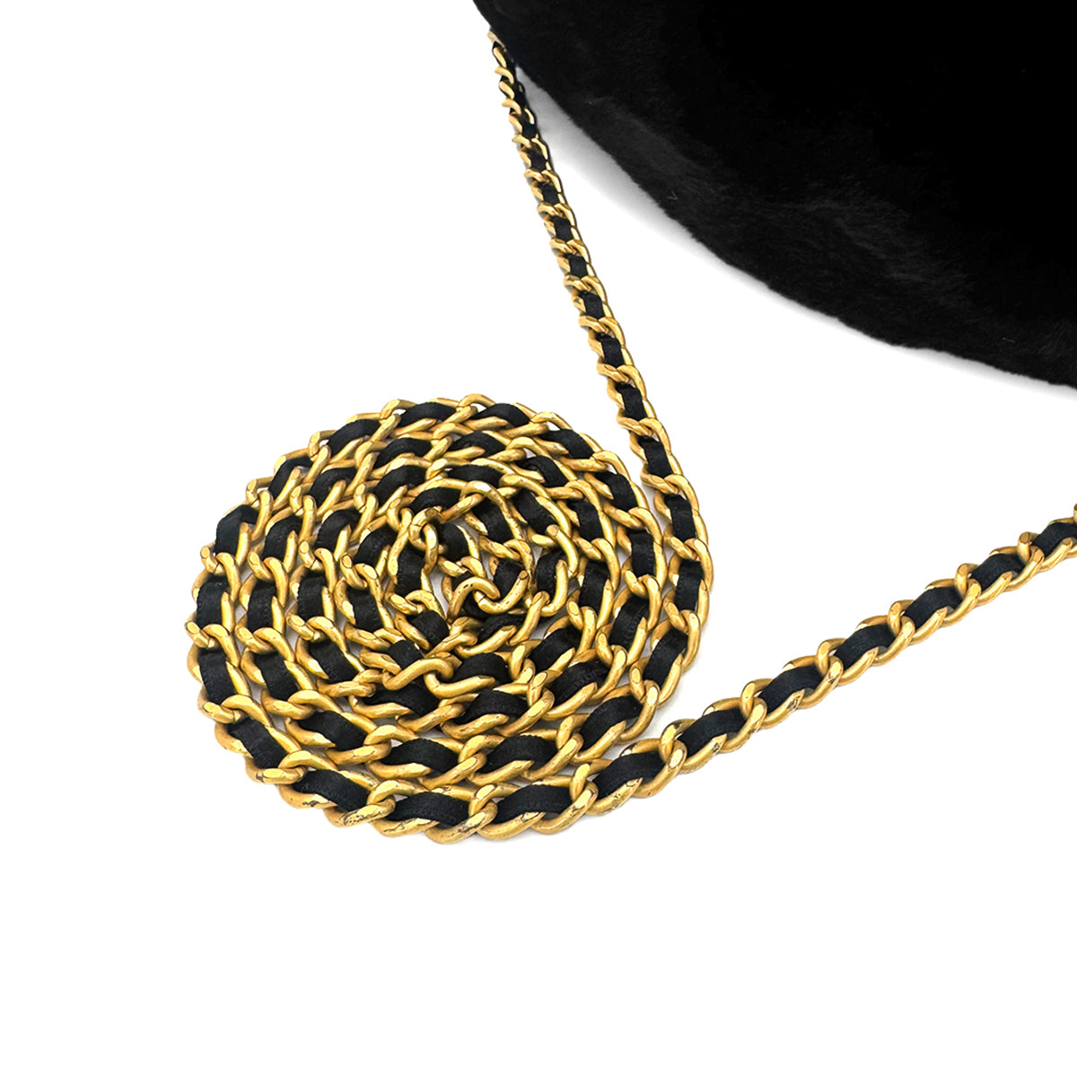 Luxury Promise Japan CHANEL VINTAGE COCOMARK ARM WARMER CHAIN SHOULDER BAG BLACK FUR 90273899