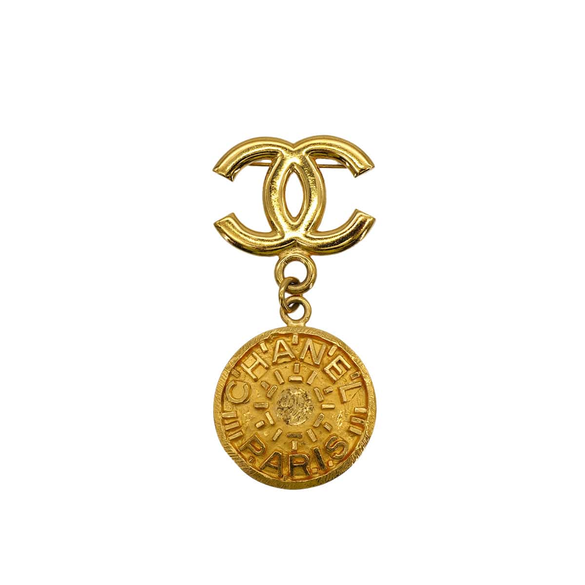 Luxury Promise Japan CHANEL VINTAGE COCOMARK BROOCH GOLD ACCESSORY 95A 90309184