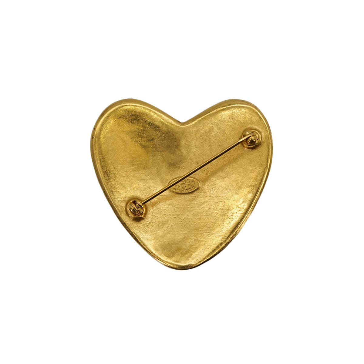 Luxury Promise Japan CHANEL VINTAGE COCOMARK HEART BROOCH GOLD ACCESSORY 95P 90310140