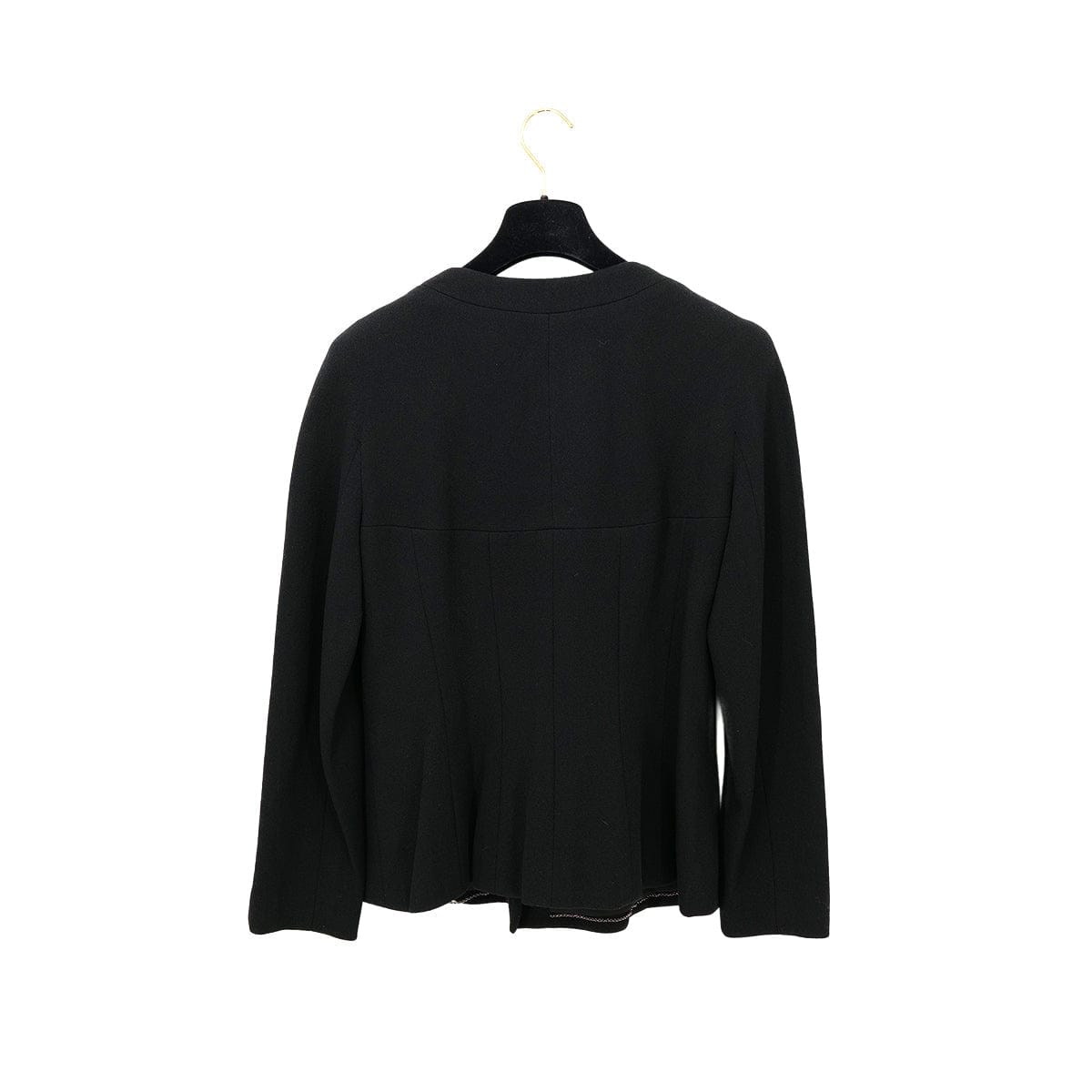 Luxury Promise Japan CHANEL VINTAGE COCOMARK JACKET BLACK WOOL 44 02A RTW 90308381