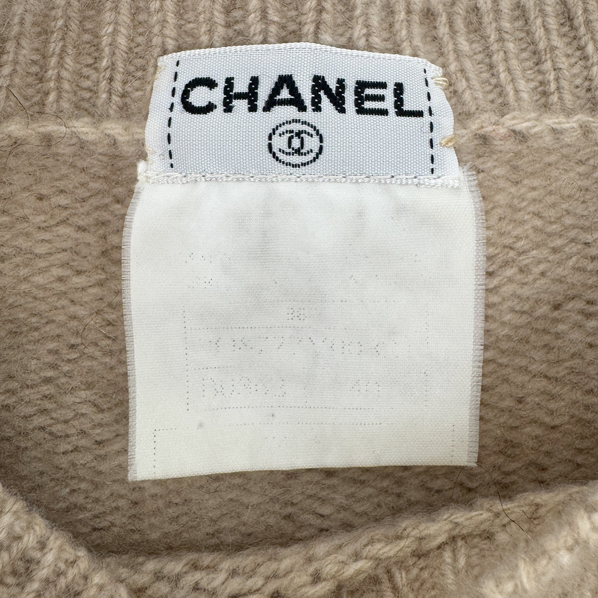 Luxury Promise Japan CHANEL VINTAGE COCOMARK KNIT TOPS BEIGE CACHEMIRE RTW 90303320