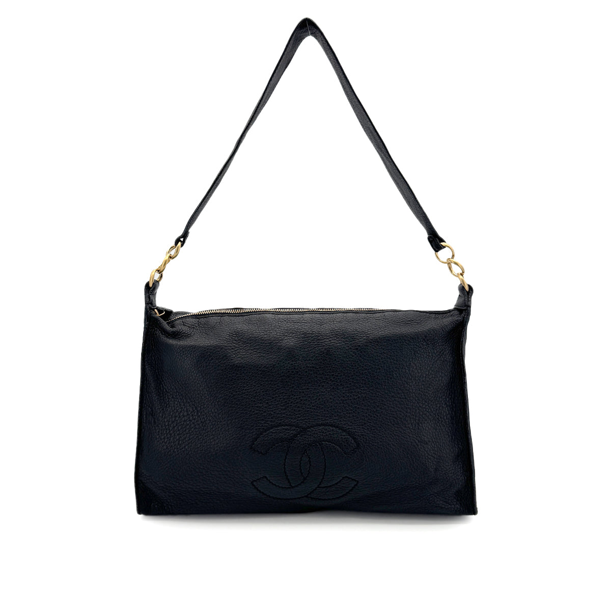 Luxury Promise Japan CHANEL VINTAGE COCOMARK SHOULDER BAG BLACK LEATHER 90281442