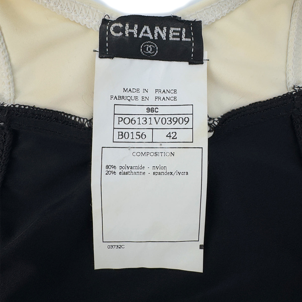 Luxury Promise Japan CHANEL VINTAGE COCOMARK SLEEVELESS DRESS BLACK WHITE NYLON 42 96C RTW 90290319