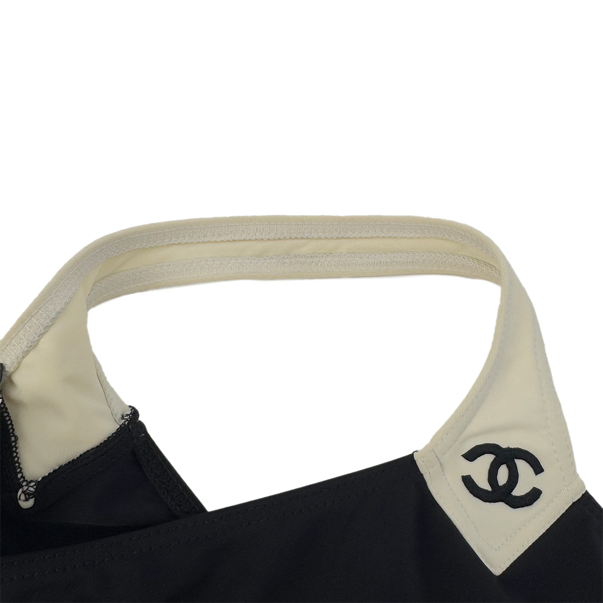 Luxury Promise Japan CHANEL VINTAGE COCOMARK SLEEVELESS DRESS BLACK WHITE NYLON 42 96C RTW 90290319