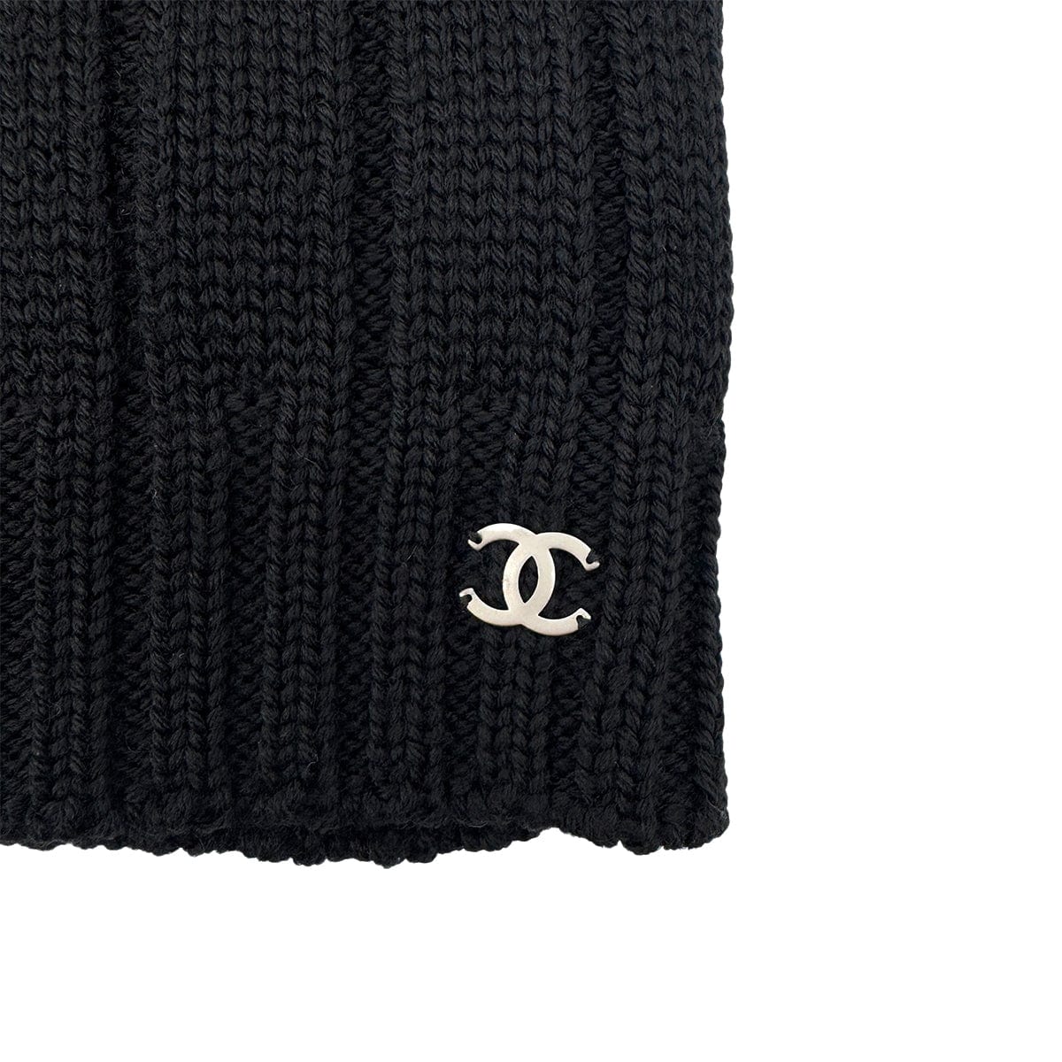 Luxury Promise Japan CHANEL VINTAGE COCOMARK TWIN KNIT SEQUINS CARDIGAN SLEEVELESS TOPS BLACK WOOL 38 99A RTW 90286925