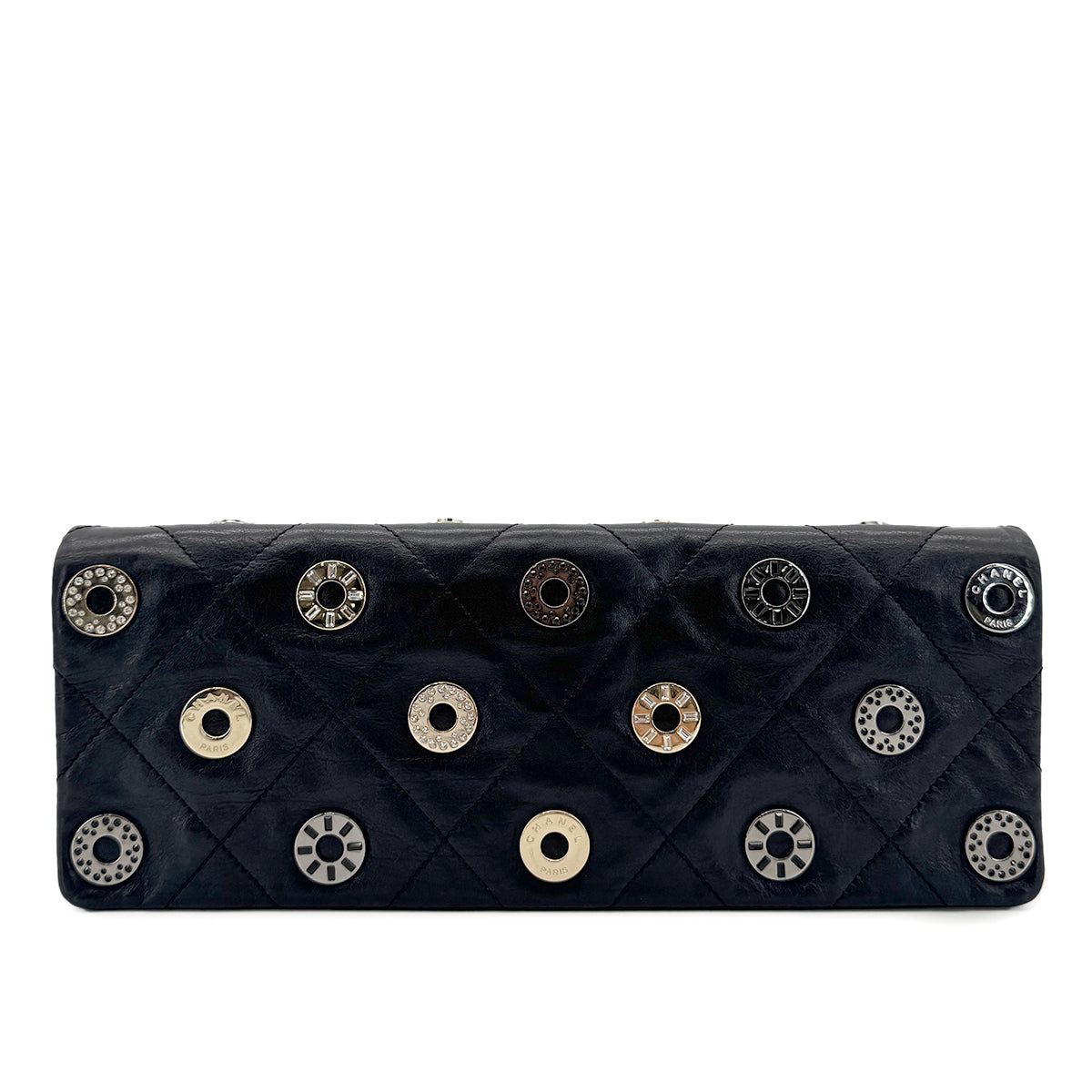 Luxury Promise Japan CHANEL VINTAGE COIN CHARM CLUTCH BAG BLACK LEATHER 90294206