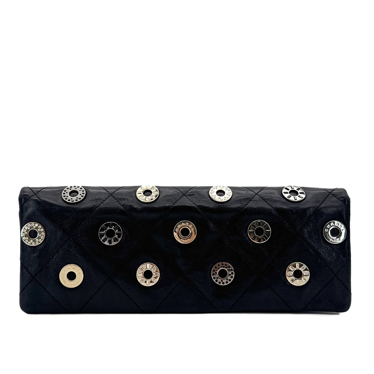 Luxury Promise Japan CHANEL VINTAGE COIN CHARM CLUTCH BAG BLACK LEATHER 90294206