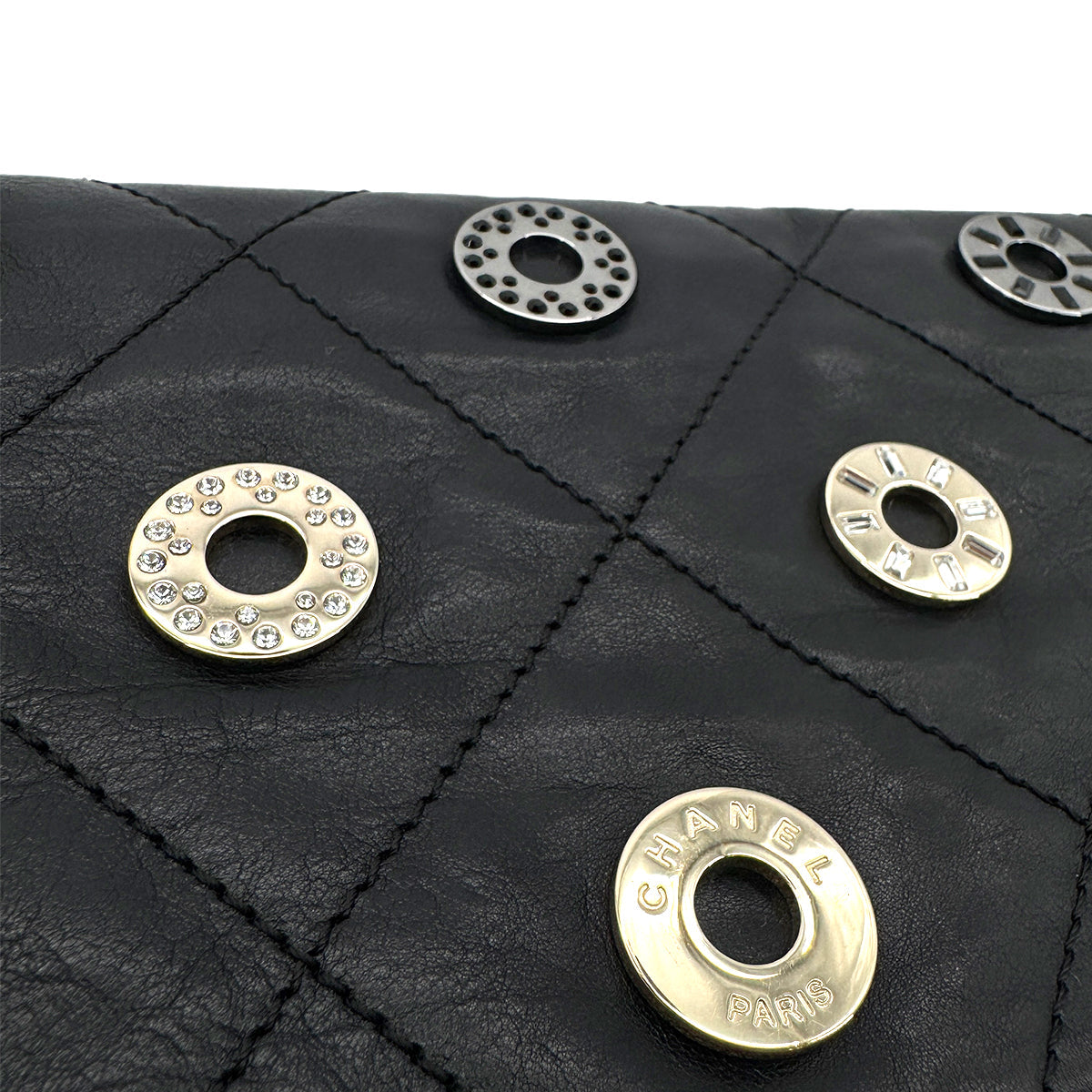 Luxury Promise Japan CHANEL VINTAGE COIN CHARM CLUTCH BAG BLACK LEATHER 90294206