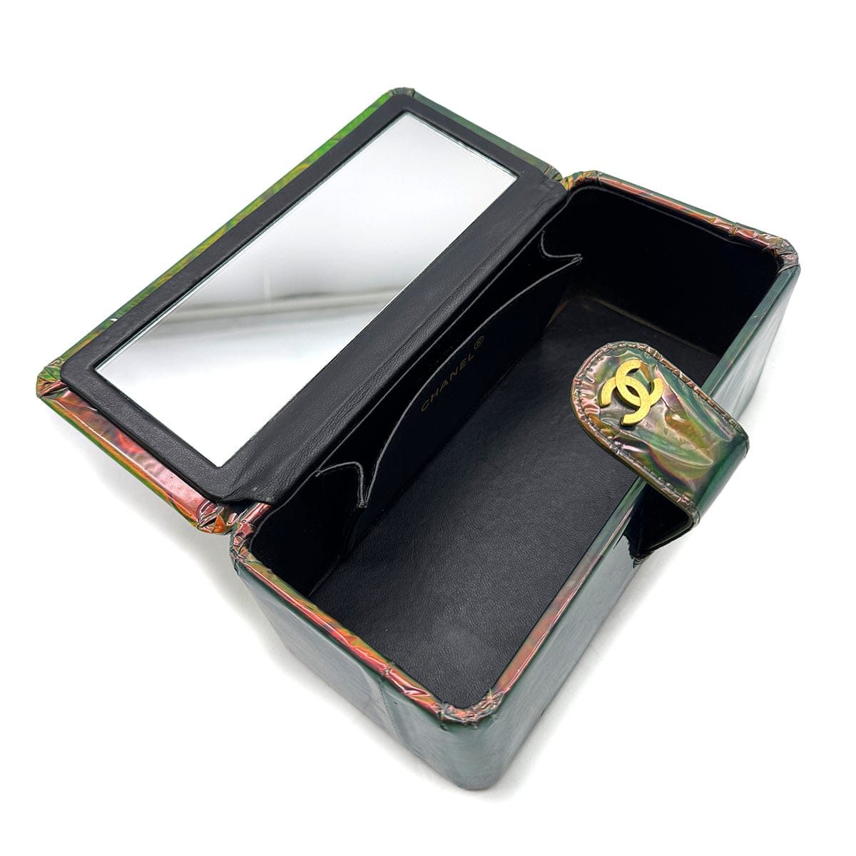 Luxury Promise Japan CHANEL VINTAGE COIN PATTERN HAND BAG GREEN ENAMEL 90301700
