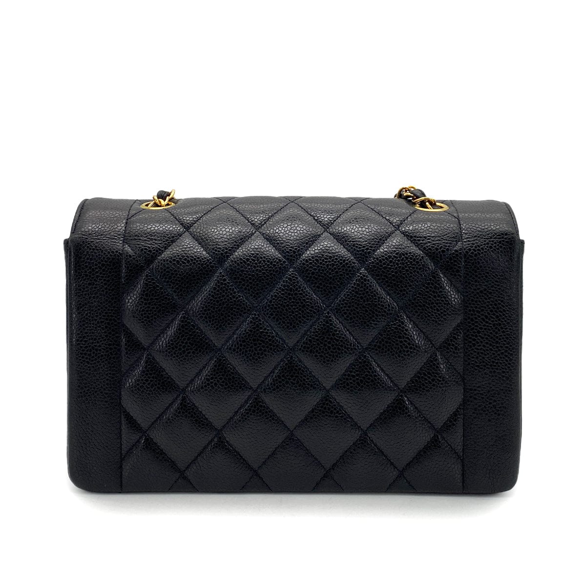 Luxury Promise Japan CHANEL VINTAGE DIANA MEDIUM CHAIN SHOULDER BAG BLACK CAVIAR SKIN 90255910