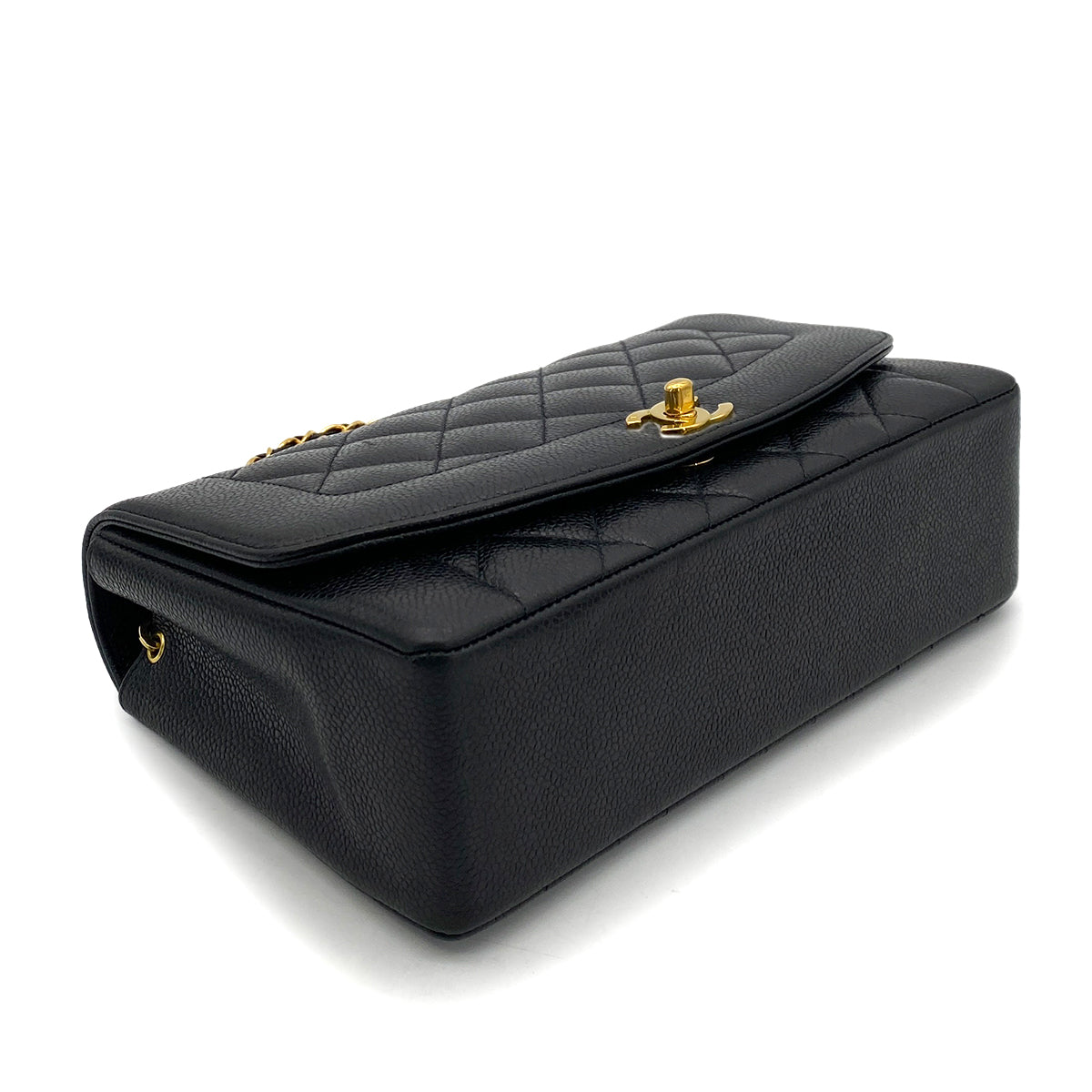 Luxury Promise Japan CHANEL VINTAGE DIANA MEDIUM CHAIN SHOULDER BAG BLACK CAVIAR SKIN 90255910