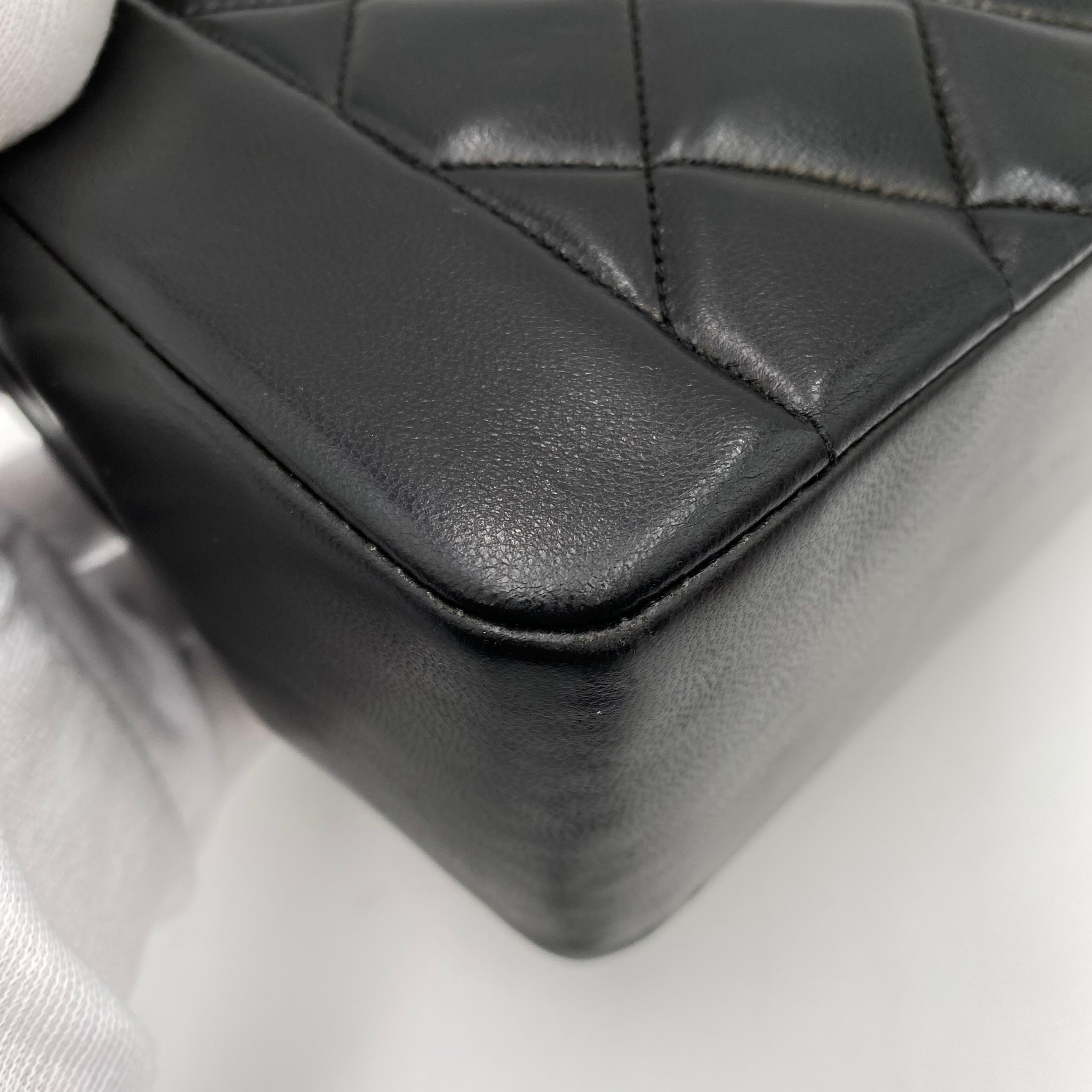 Luxury Promise Japan CHANEL VINTAGE DIANA MEDIUM CHAIN SHOULDER BAG BLACK LAMB SKIN 90220274