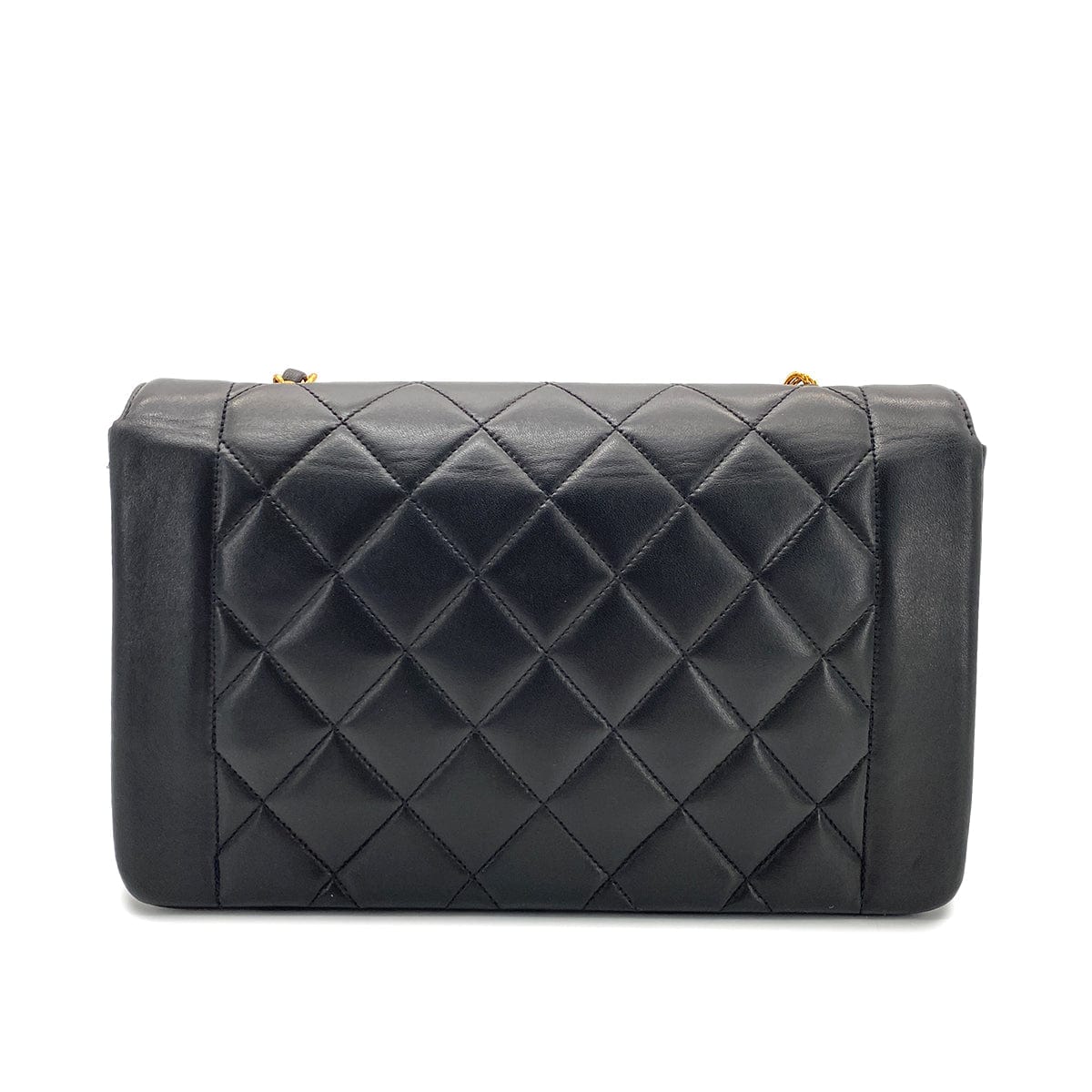 Luxury Promise Japan CHANEL VINTAGE DIANA MEDIUM CHAIN SHOULDER BAG BLACK LAMB SKIN 90268861