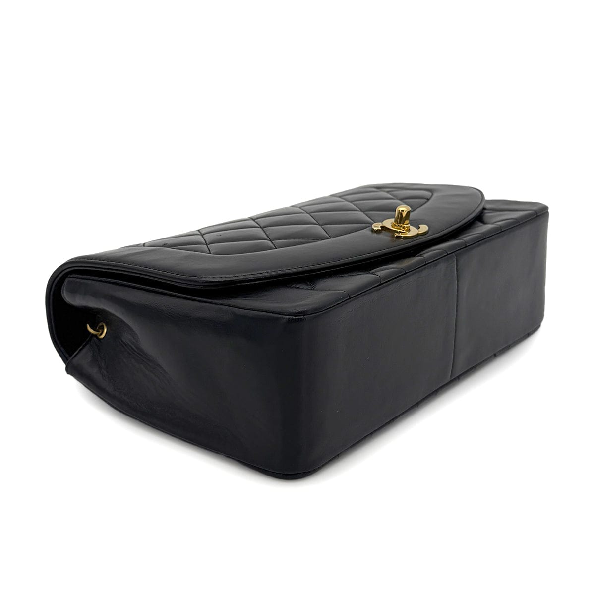 Luxury Promise Japan CHANEL VINTAGE DIANA MEDIUM CHAIN SHOULDER BAG BLACK LAMB SKIN 90272514