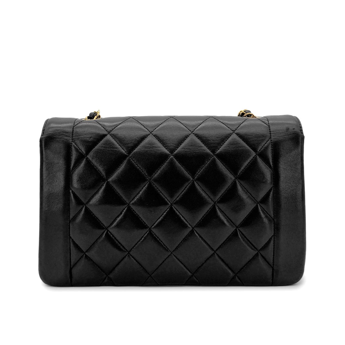 Luxury Promise Japan CHANEL VINTAGE DIANA MEDIUM CHAIN SHOULDER BAG BLACK LAMB SKIN 90279812