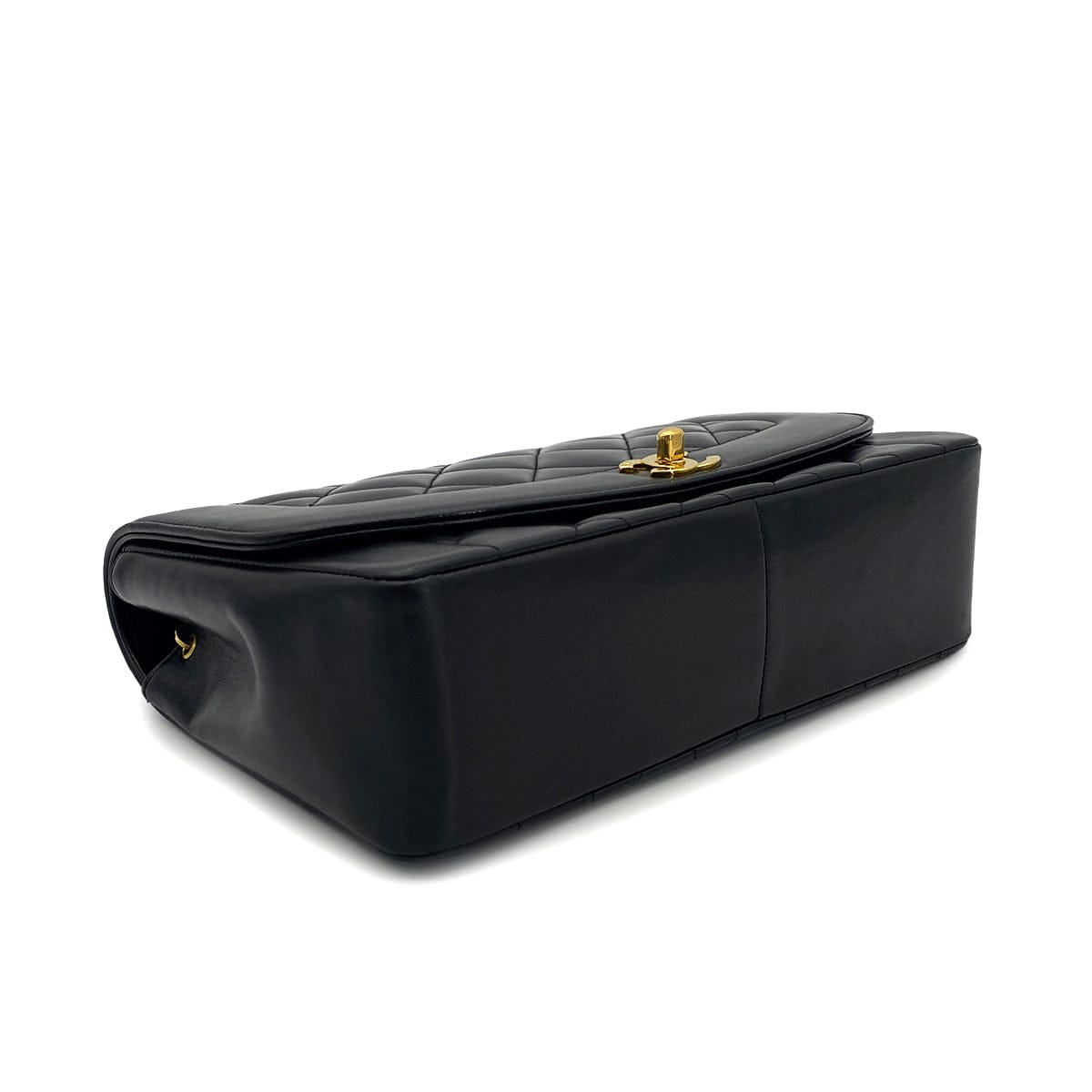 Luxury Promise Japan CHANEL VINTAGE DIANA MIDIUM CHAIN SHOULDER BAG BLACK LAMB SKIN 90301109