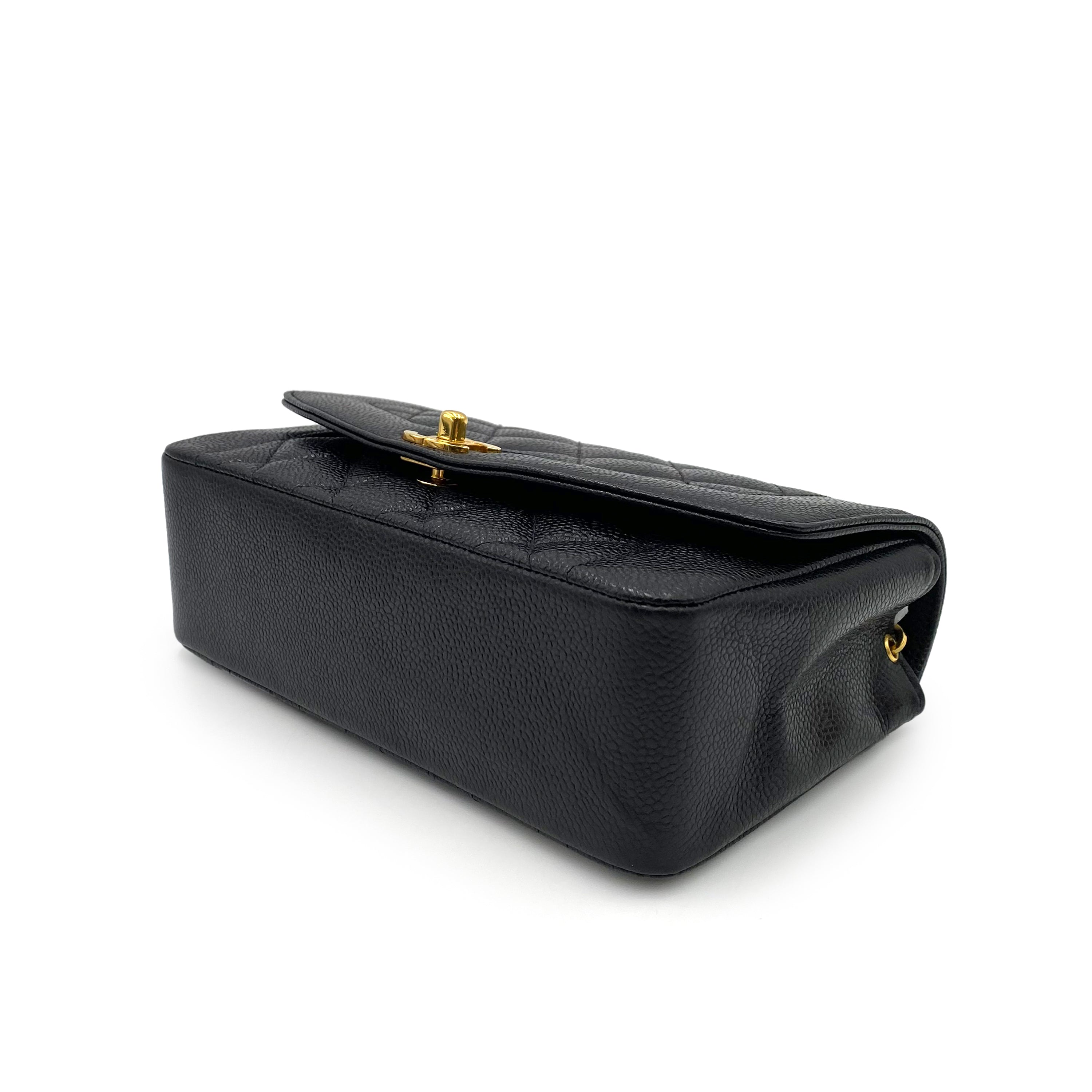 Luxury Promise Japan CHANEL VINTAGE DIANA SMALL CHAIN SHOULDER BAG BLACK CAVIAR SKIN 90181759
